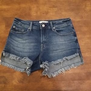 JBD high rise dark wash denim shorts